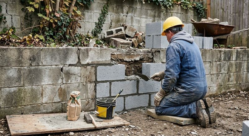 Cinder Block Wall Repair in Chandler, AZ