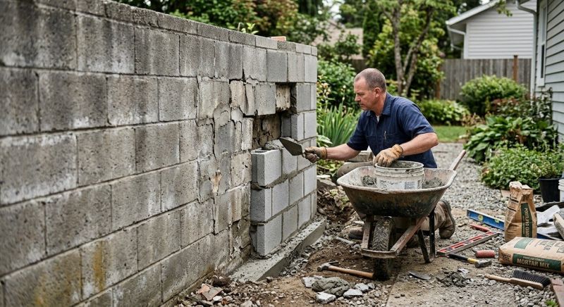 Cinder Block Wall Repair in Fountain Hills, AZ