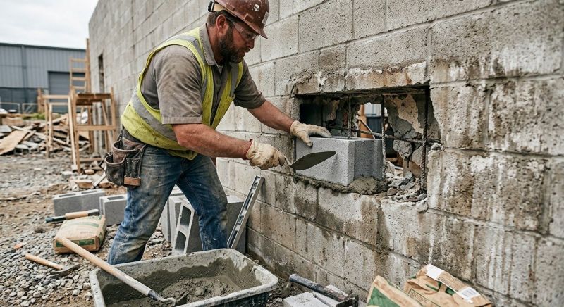 Cinder Block Wall Repair in Gilbert, AZ