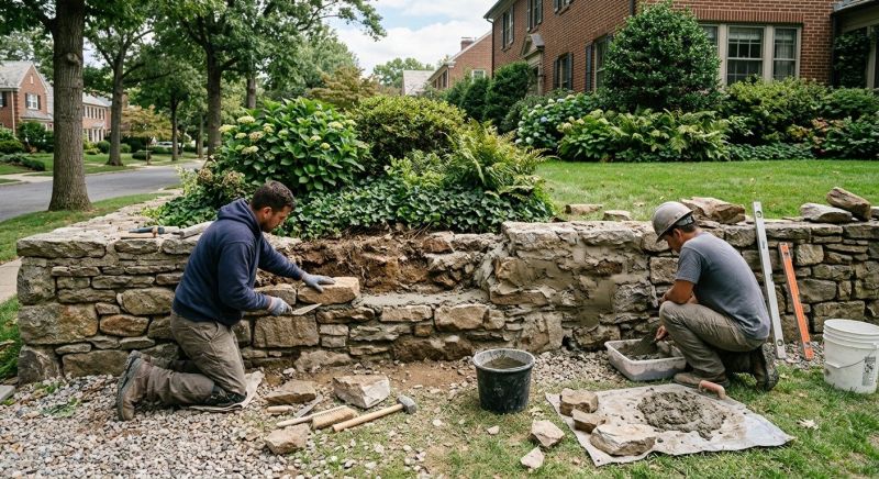Stone Wall Repair in Paradise Valley, AZ